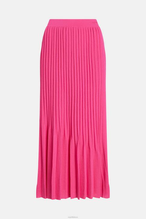 sijonai rožinė fuksija moterys Esprit klostuotas midi sijonas 4D6F391