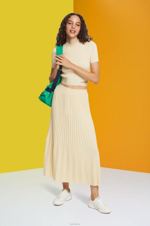 sijonai smėlis moterys Esprit klostuotas midi sijonas 4D6F483