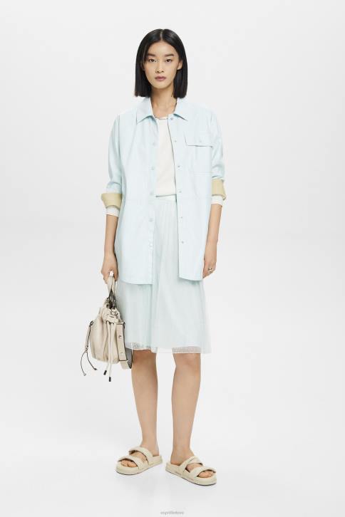 sijonai šviesiai vandens žalia moterys Esprit midi sijonas su blizgesio efektu 4D6F268