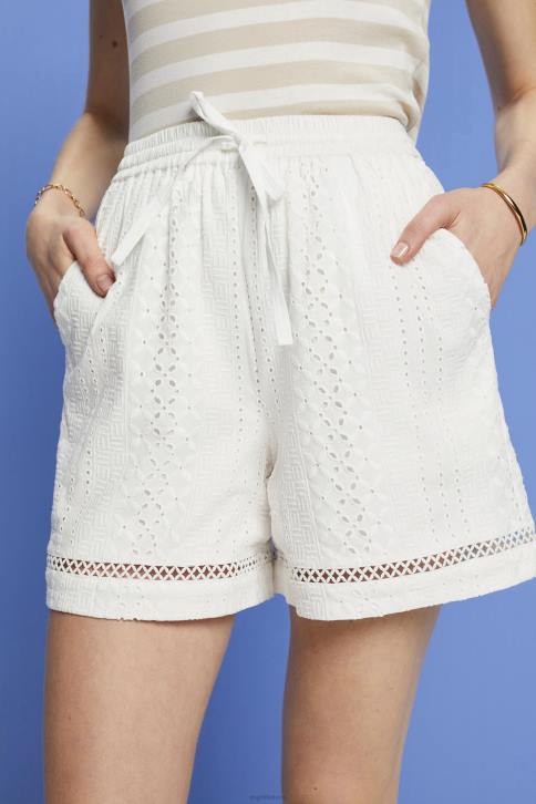 šortai baltas moterys Esprit siuvinėti šortai, lenzing ecovero 4D6F211