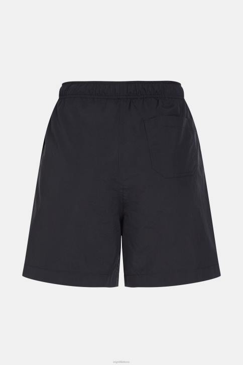 šortai juodas moterys ESPRIT x Rest & Recreation kapsuliniai šortai nuo vėjo 4D6F474