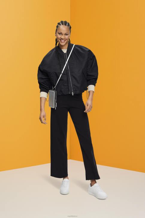 striukės juodas moterys Esprit negabaritinė bomber striukė 4D6F213