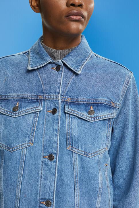 striukės mėlynas vidutinis skalbimas moterys Esprit džinsinis švarkas 4D6F553