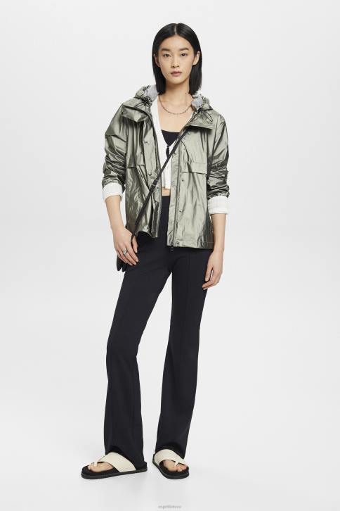 striukės tamsiai žalsvai žalsvos spalvos moterys Esprit metalinio blizgesio striukė su gobtuvu 4D6F267