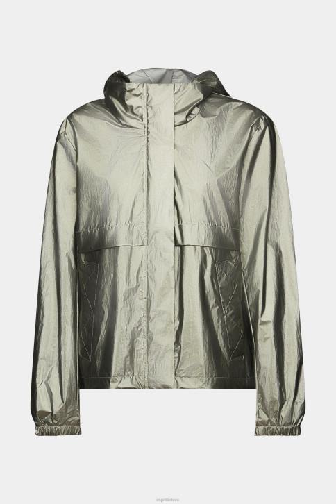 striukės tamsiai žalsvai žalsvos spalvos moterys Esprit metalinio blizgesio striukė su gobtuvu 4D6F267