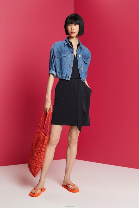 suknelės antracitas moterys Esprit V formos iškirpte midi suknelė 4D6F73