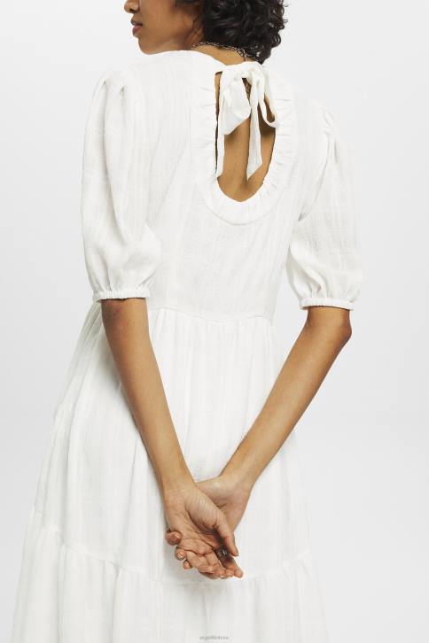 suknelės beveik baltas moterys Esprit lengva midi suknelė su balioninėmis rankovėmis 4D6F294