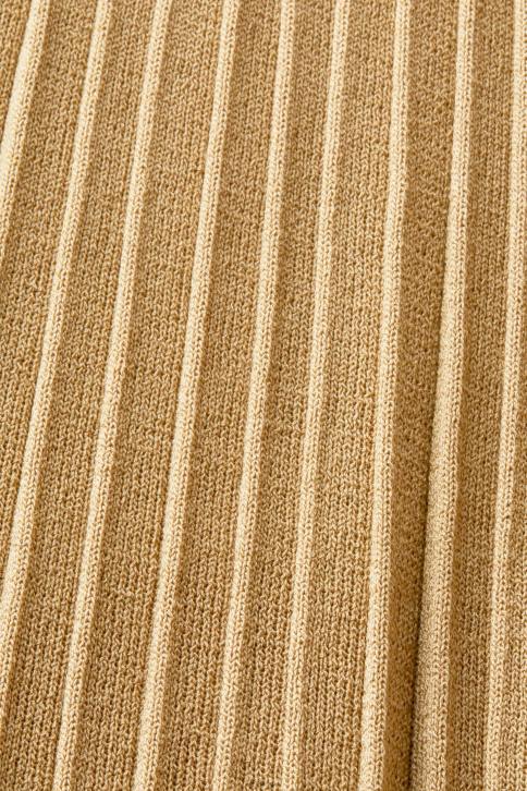 suknelės chaki smėlio spalvos moterys Esprit iškirpte klostuota midi suknelė trumpomis rankovėmis 4D6F119