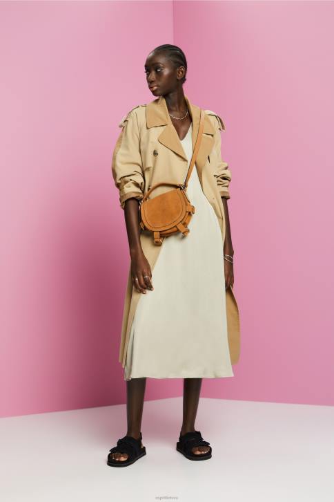 suknelės dulkėta žalia moterys Esprit satino midi suknele 4D6F55