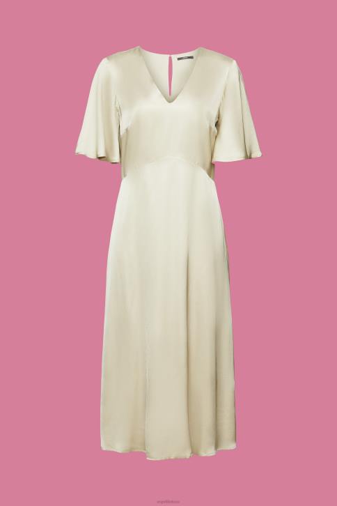 suknelės dulkėta žalia moterys Esprit satino midi suknele 4D6F55