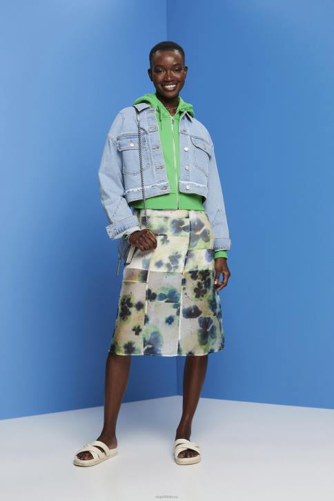 suknelės geltona moterys Esprit raštuota organzos midi suknelė 4D6F197