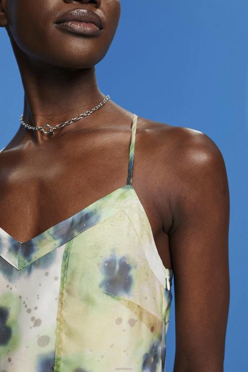 suknelės geltona moterys Esprit raštuota organzos midi suknelė 4D6F197