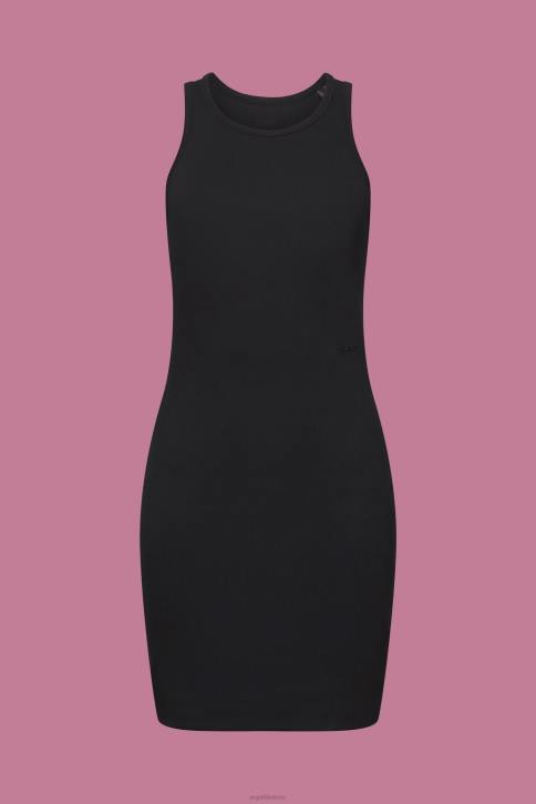 suknelės juodas moterys Esprit briaunota džersio suknelė 4D6F285