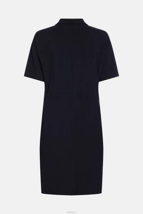 suknelės juodas moterys Esprit delfinų teniso klubo klostuota polo suknelė 4D6F501