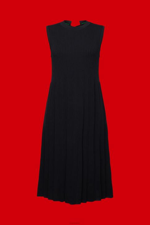 suknelės juodas moterys Esprit klostuota ir berankovių maksi suknelė su įtempta iškirpte 4D6F124