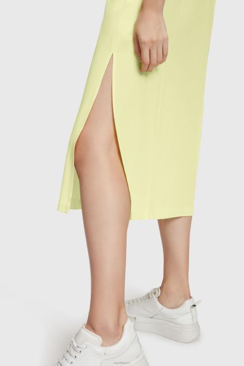 suknelės kalkių geltonumo moterys Esprit viskozė šilko tanko suknelė 4D6F452