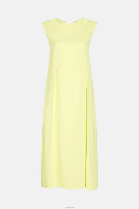 suknelės kalkių geltonumo moterys Esprit viskozė šilko tanko suknelė 4D6F452