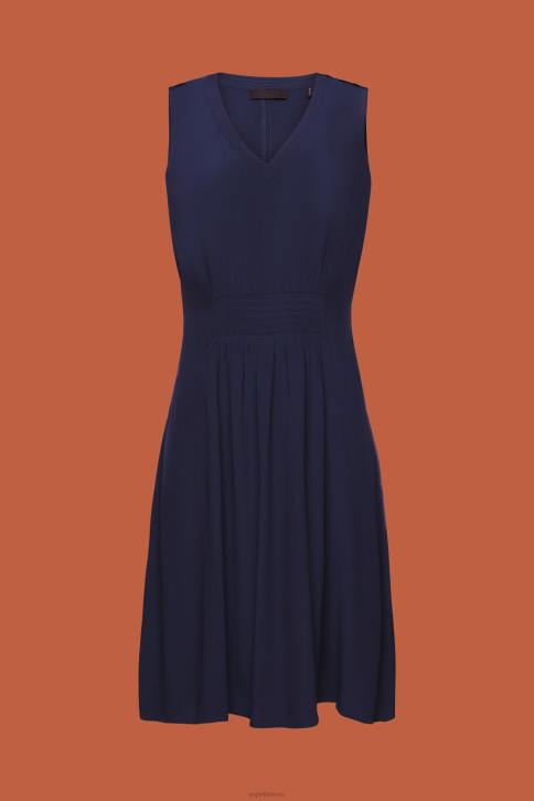 suknelės karinis jūrų laivynas moterys Esprit mini suknele smockuotu liemeniu 4D6F228