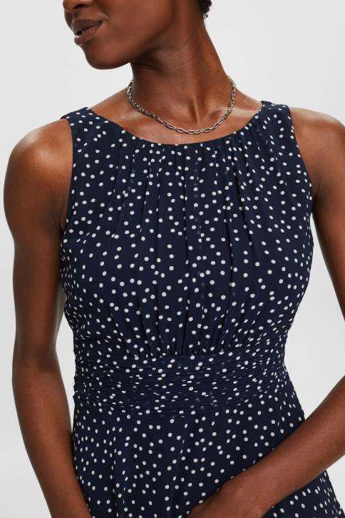 suknelės karinis jūrų laivynas moterys Esprit perdirbta: šifoninė suknelė suriestu juosmeniu 4D6F67