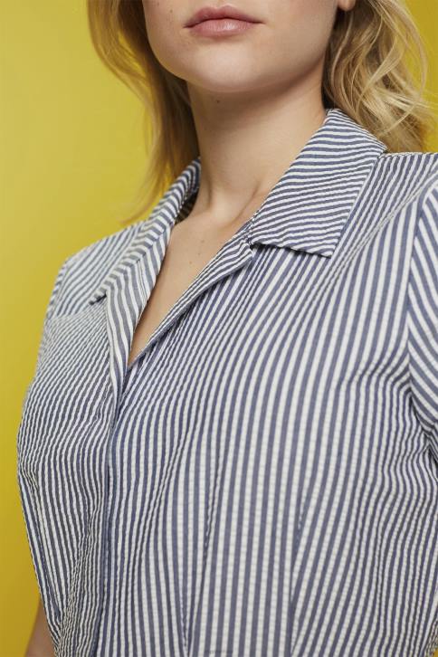 suknelės karinis jūrų laivynas moterys Esprit seersucker marškininė suknelė, 100% medvilnė 4D6F179