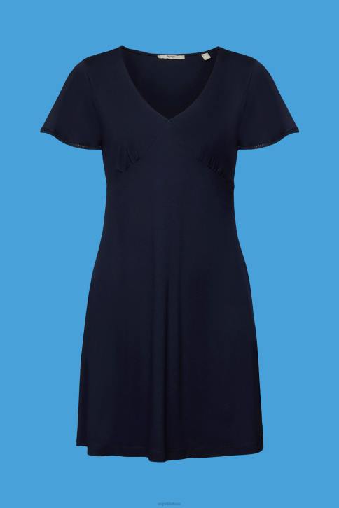 suknelės karinis jūrų laivynas moterys Esprit trikotažinė suknelė su varpelio rankovėmis 4D6F64