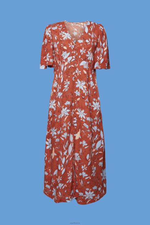 suknelės koralinis apelsinas moterys Esprit midi suknelė su viso raštu 4D6F188