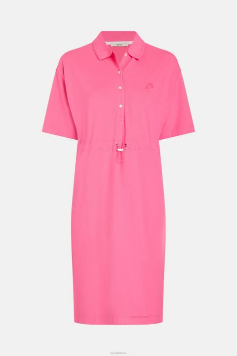 suknelės rožinis moterys Esprit delfinų teniso klubo klostuota polo suknelė 4D6F503