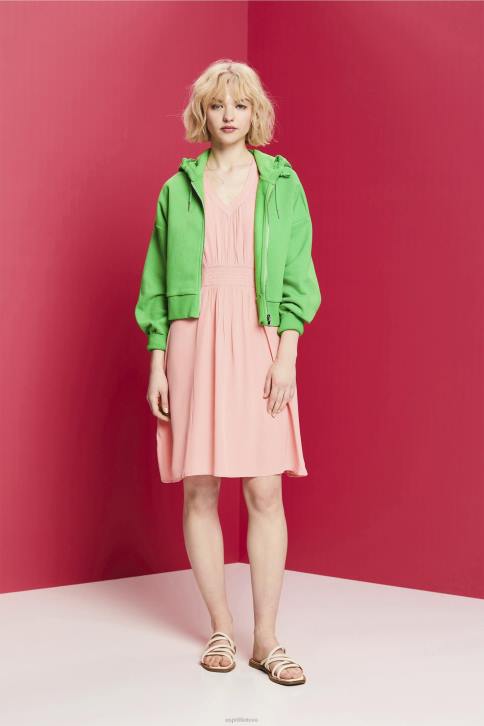 suknelės rožinis moterys Esprit mini suknele smockuotu liemeniu 4D6F229