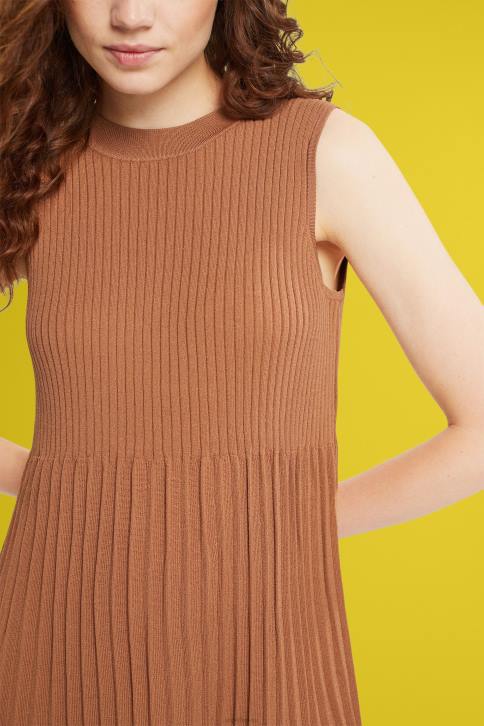 suknelės rudas moterys Esprit klostuota ir platėjanti suknelė 4D6F382