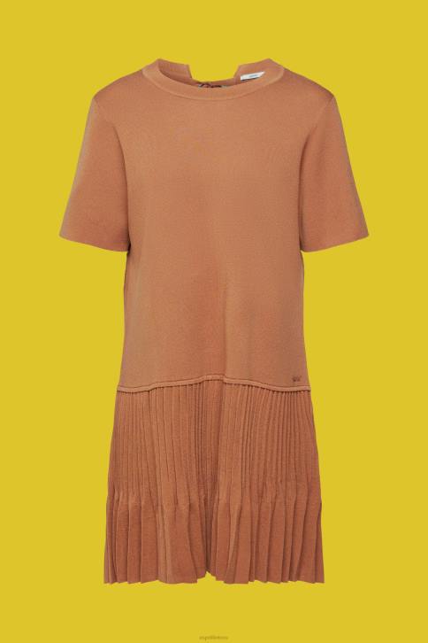 suknelės rudas moterys Esprit klostuota peplum suknelė 4D6F488