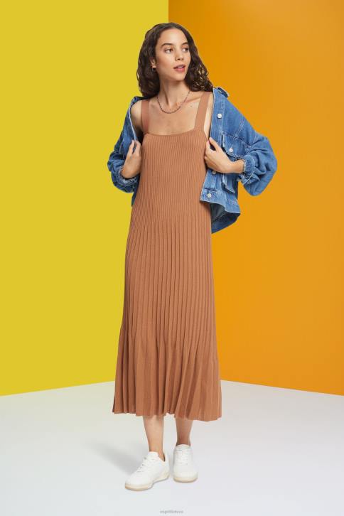 suknelės rudas moterys Esprit suknelė su klostuotu dirželiu 4D6F491