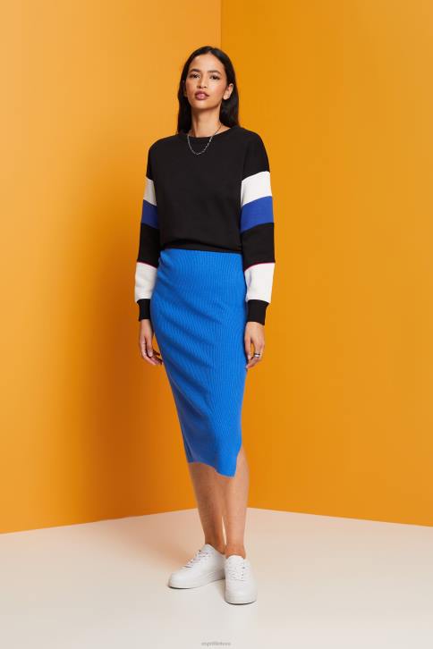 suknelės ryškiai mėlynas moterys Esprit megzta suknele, lino mišinio 4D6F112