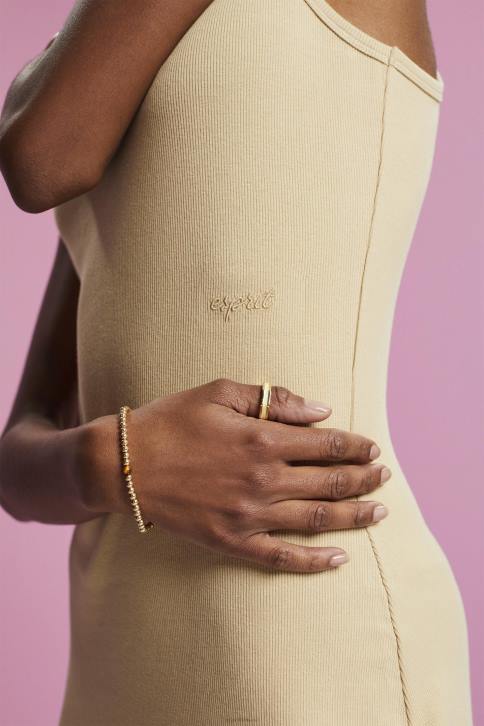 suknelės smėlis moterys Esprit briaunota džersio suknelė 4D6F286