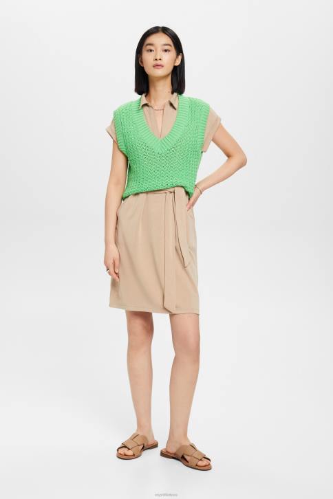 suknelės taupe moterys Esprit V formos iškirpte midi suknelė 4D6F74