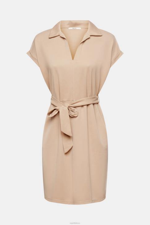 suknelės taupe moterys Esprit V formos iškirpte midi suknelė 4D6F74