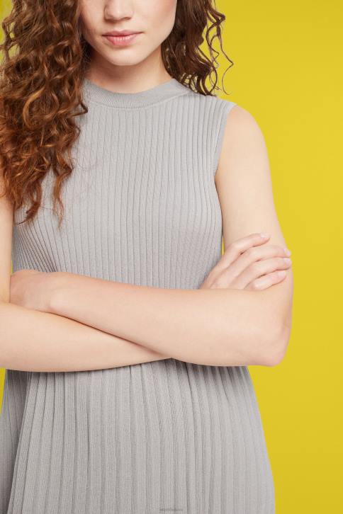 suknelės vidutinio pilkumo moterys Esprit klostuota ir platėjanti suknelė 4D6F381