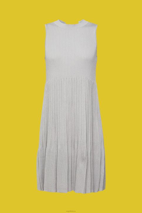 suknelės vidutinio pilkumo moterys Esprit klostuota ir platėjanti suknelė 4D6F381