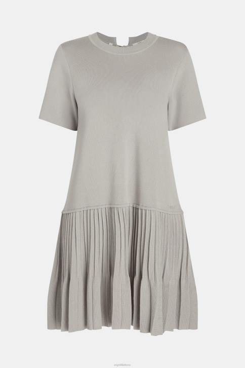 suknelės vidutinio pilkumo moterys Esprit klostuota peplum suknelė 4D6F487