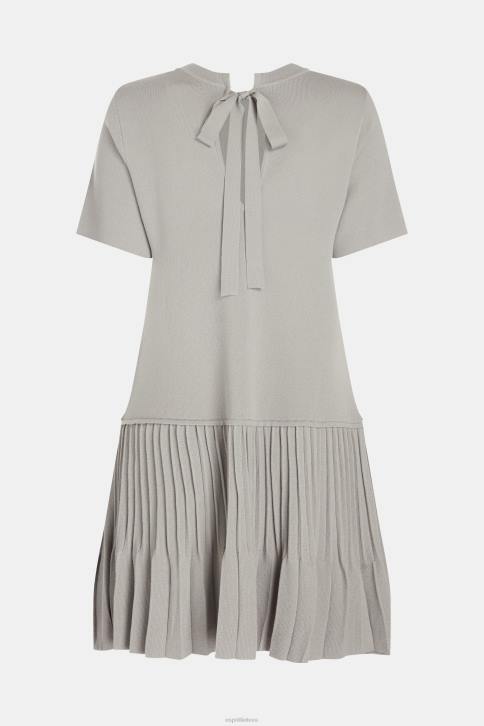 suknelės vidutinio pilkumo moterys Esprit klostuota peplum suknelė 4D6F487