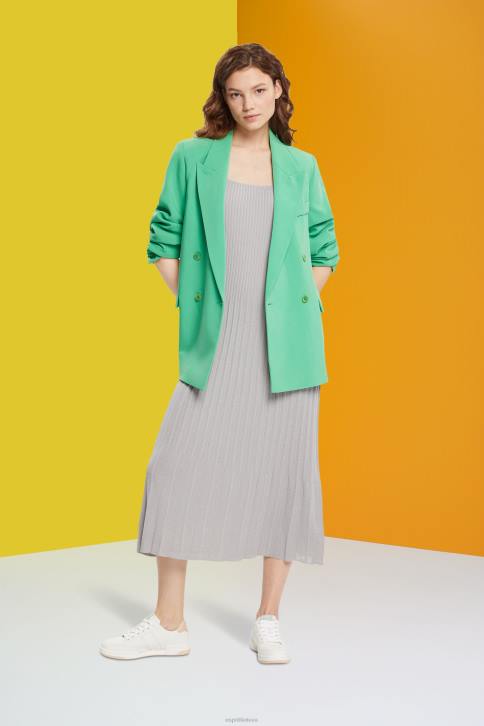 suknelės vidutinio pilkumo moterys Esprit suknelė su klostuotu dirželiu 4D6F490