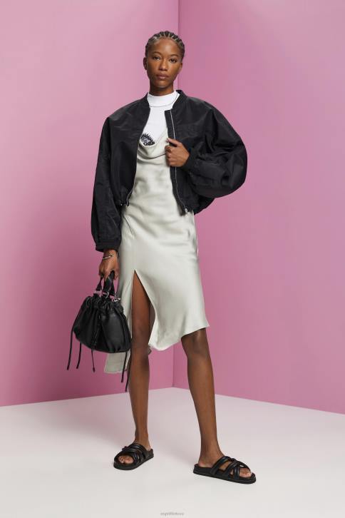 suknelės šviesiai pilka moterys Esprit nėriniuota midi suknelė, lenzing ecovero 4D6F216