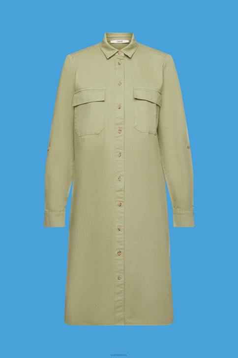 suknelės šviesus chaki moterys Esprit medvilninė marškininė suknelė 4D6F45