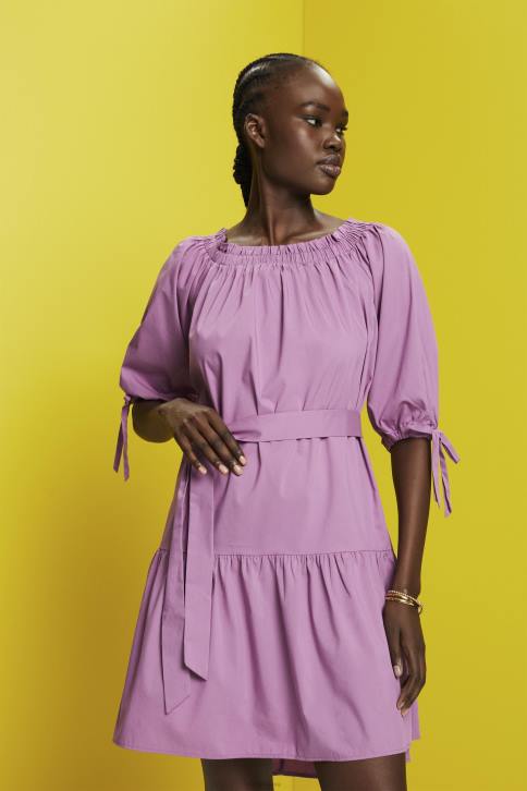 suknelės violetinė moterys Esprit Poplino mini suknelė be pečių 4D6F180