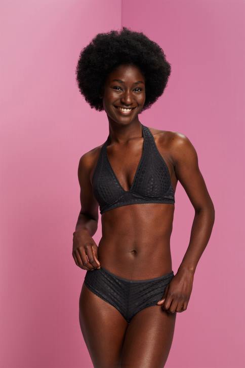 viršuje antracitas moterys Esprit perdirbta: minkšta liemenėlė su apykakle su nėriniais 4D6F77