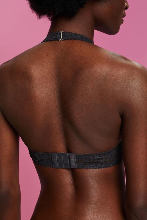 viršuje antracitas moterys Esprit perdirbta: minkšta liemenėlė su apykakle su nėriniais 4D6F77