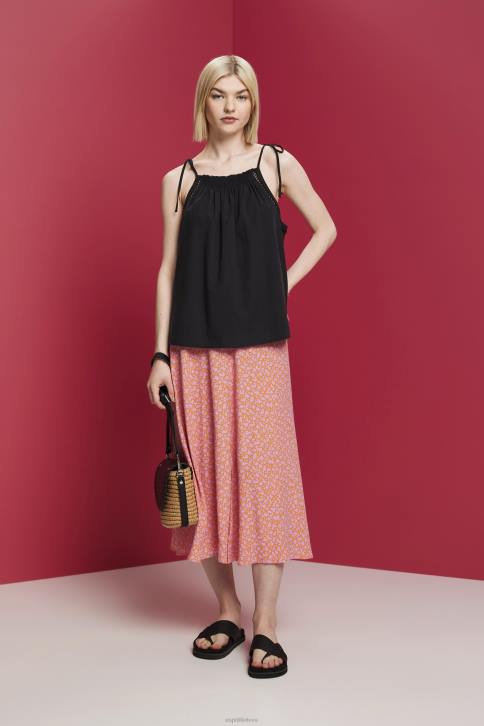 viršuje juodas moterys Esprit kamzolis su smock, tencel 4D6F198