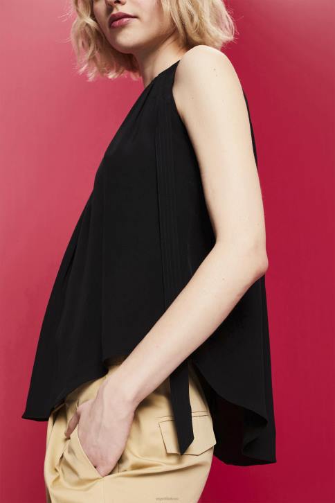 viršuje juodas moterys Esprit viršus su apykakle 4D6F223