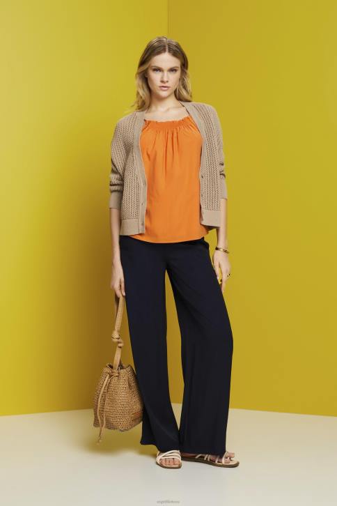 viršuje oranžinė moterys Esprit kamzolis su smock, tencel 4D6F199