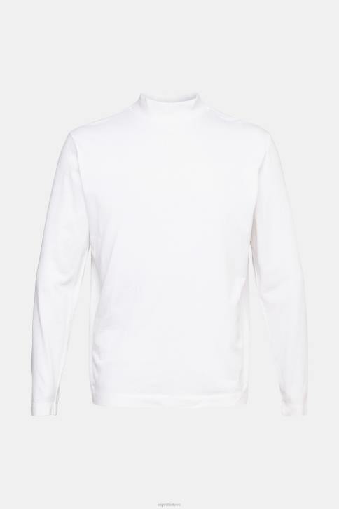 ilga rankovė baltas vyrų Esprit stovi apykakle ilgomis rankovėmis 4D6F943