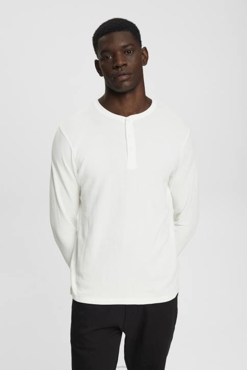 ilga rankovė beveik baltas vyrų Esprit ilgomis rankovėmis vaflinis viršus 4D6F696